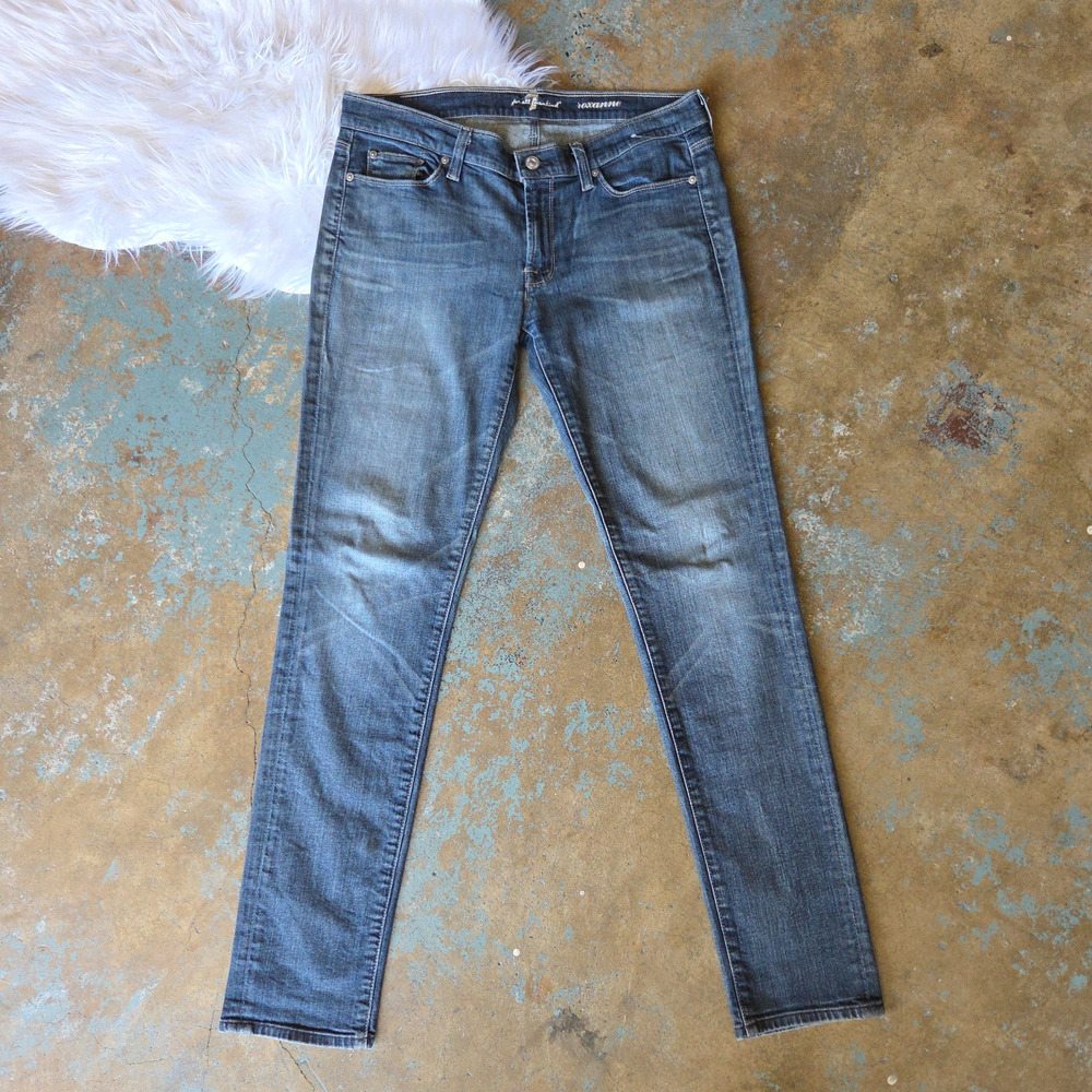 7 For All Mankind Roxanne Straight Leg Jeans Size 31 Denim Women's
